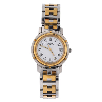 Hermes Clipper Quartz Watch Stainless Steel with Plated Metal 24