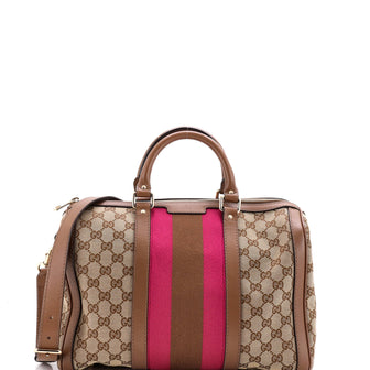Gucci Vintage Web Boston Bag GG Canvas Medium