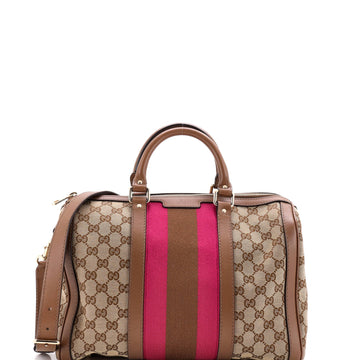 Gucci Vintage Web Boston Bag GG Canvas Medium