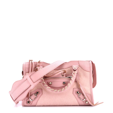 Balenciaga City Classic Studs Bag Pony Hair with Leather Mini
