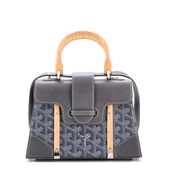 Goyard Structured Saigon Top Handle Bag Coated Canvas with Leather Mini
