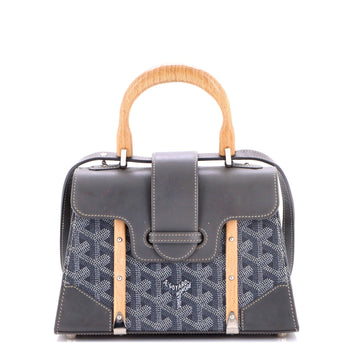 Goyard Structured Saigon Top Handle Bag Coated Canvas with Leather Mini