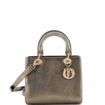 Christian Dior Lady Dior Bag Lizard Medium