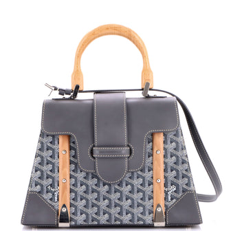 Goyard Saigon Top Handle Bag Coated Canvas with Leather PM