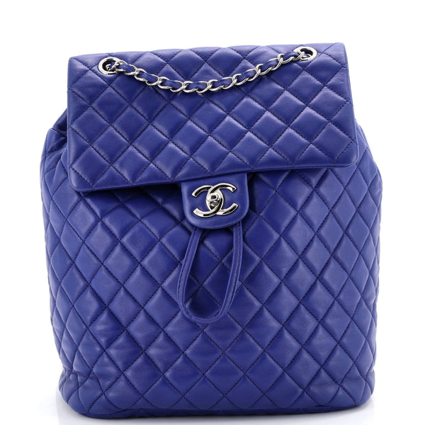 Chanel Urban Spirit Backpack Quilted Leather Small Blue 4385011