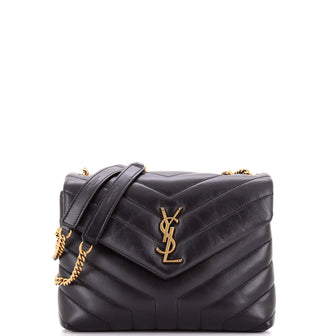 Saint Laurent Loulou Shoulder Bag Matelasse Chevron Leather Small