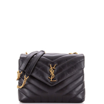 Saint Laurent Loulou Shoulder Bag Matelasse Chevron Leather Small
