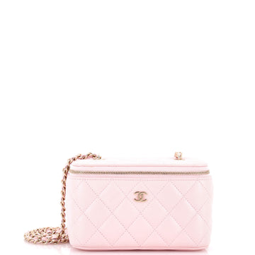 Chanel Classic Vanity Case with Chain Quilted Caviar Small