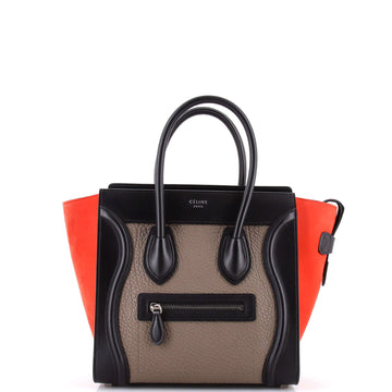 Celine Tricolor Luggage Bag Leather Micro