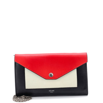 Celine Pocket Envelope Shoulder Bag Leather Small