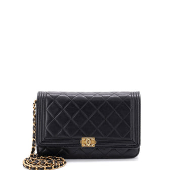 Chanel Boy Wallet on Chain Quilted Lambskin