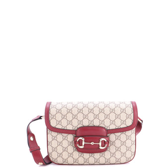 Gucci Horsebit 1955 Soft Shoulder Bag GG Coated Canvas with Leather Small