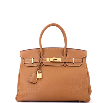 Hermes Birkin Handbag Brown Togo with Gold Hardware 30
