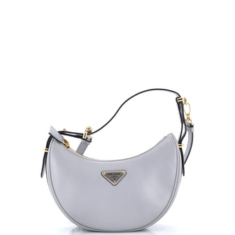 Prada Arque Half Moon Hobo Leather Small