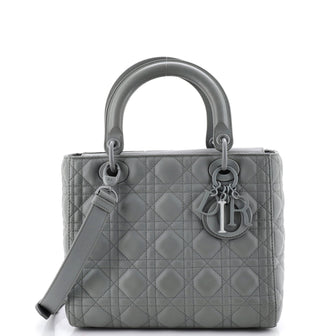 Christian Dior Ultra Matte Lady Dior Bag Cannage Quilt Calfskin Medium