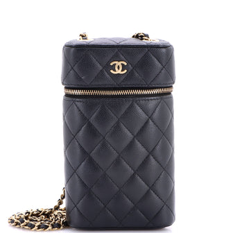 Chanel Classic Vanity Phone Holder with Chain Quilted Caviar