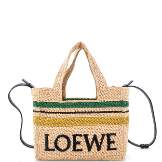 Loewe Paula's Ibiza Logo Convertible Tote Raffia Small
