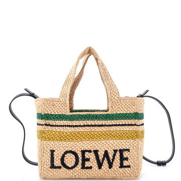 Loewe Paula's Ibiza Logo Convertible Tote Raffia Small