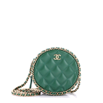 Chanel Chain Around Round Clutch with Chain Quilted Lambskin