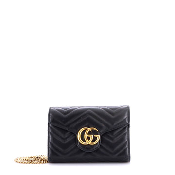 Gucci GG Marmont Chain Wallet Matelasse Leather Mini