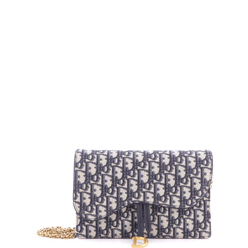 Christian Dior Saddle Chain Clutch Oblique Canvas