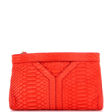 Saint Laurent Y Zip Clutch Python