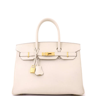 Hermes Birkin Handbag Light Epsom with Gold Hardware 30