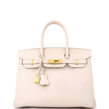 Hermes Birkin Handbag Light Epsom with Gold Hardware 30