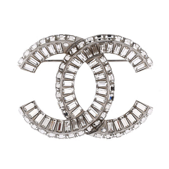 Chanel CC Baguette Brooch Metal with Crystals