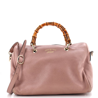 Gucci Bamboo Shopper Boston Bag Leather Medium