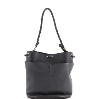 Chloe Braided Handle Key Bucket Bag Leather