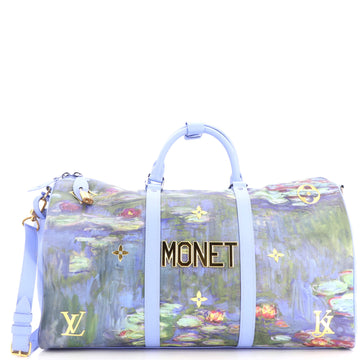 Louis Vuitton Keepall Bandouliere Bag Limited Edition Jeff Koons Monet Print Canvas 50