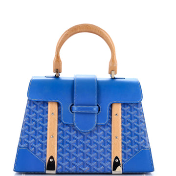 Goyard Saigon Top Handle Bag Coated Canvas with Leather MM