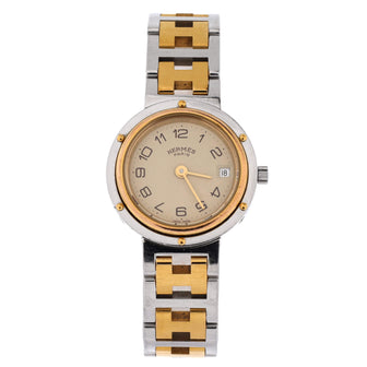 Hermes Clipper Quartz Watch Stainless Steel with Plated Metal 24