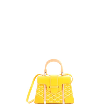 Goyard Structured Saigon Top Handle Bag Coated Canvas with Leather Mini