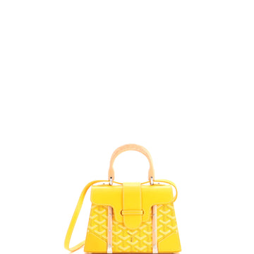 Goyard Structured Saigon Top Handle Bag Coated Canvas with Leather Mini