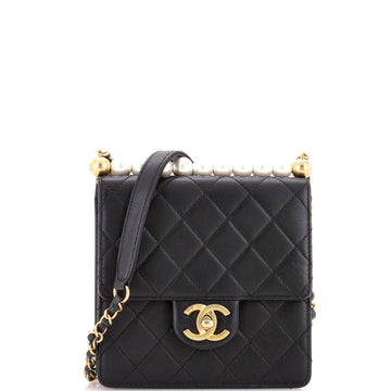 Chanel Chic Pearls Flap Bag Quilted Lambskin Mini