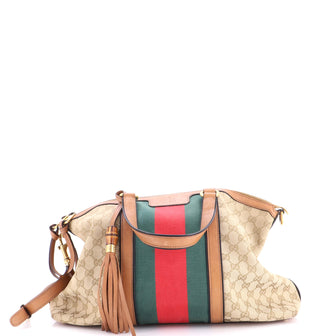 Gucci Rania Convertible Top Handle Bag Web GG Canvas Medium