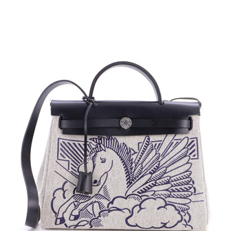 Hermes Herbag Zip Pegase Pop Toile and Leather 31