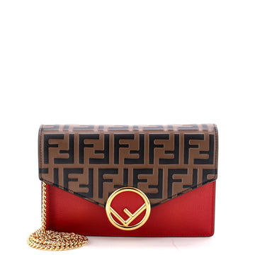 Fendi F is Fendi Envelope Wallet on Chain Zucca Embossed Leather
