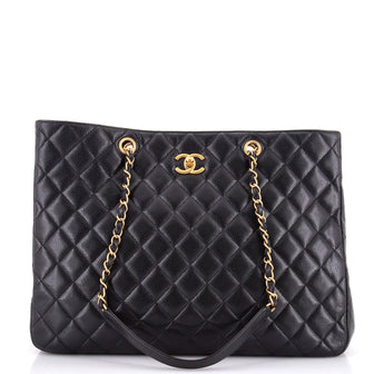 Chanel Classic CC Shopping Tote Quilted Caviar Large