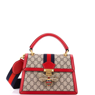 Gucci Queen Margaret Top Handle Bag GG Coated Canvas with Leather Small