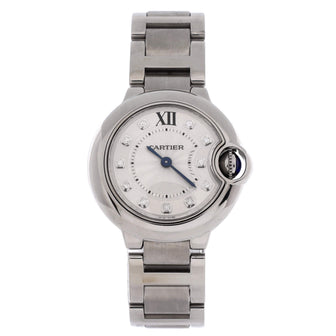 Cartier Ballon Bleu de Cartier Quartz Watch Stainless Steel with Diamond Markers 28