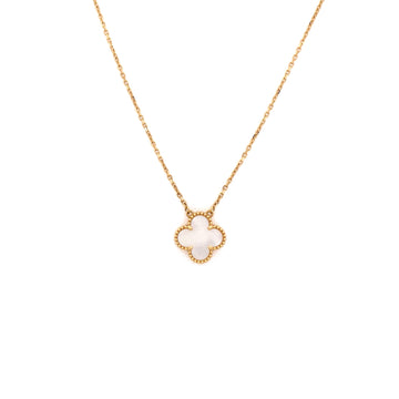 Van Cleef & Arpels Vintage Alhambra Pendant Necklace 18K Yellow Gold and Mother of Pearl