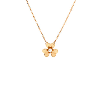 Van Cleef & Arpels Frivole Pendant Necklace 18K Yellow Gold and Diamond Mini