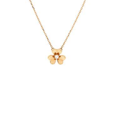 Van Cleef & Arpels Frivole Pendant Necklace 18K Yellow Gold and Diamond Mini