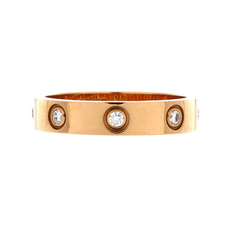 Cartier Love Wedding Band 8 Diamonds Ring 18K Rose Gold with Diamonds