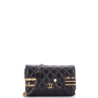 Chanel Coco Clips Wallet on Chain Embellished Quilted Lambskin