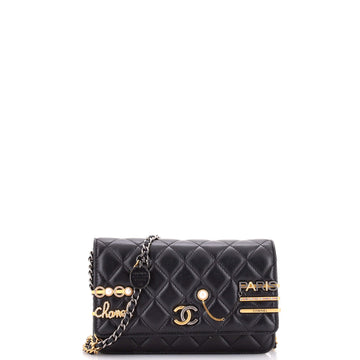 Chanel Coco Clips Wallet on Chain Embellished Quilted Lambskin