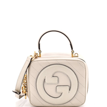 Gucci Blondie NM Top Handle Shoulder Bag Diagonal Quilted Leather